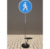 Знак дорожный "Пешеходная дорожка" 4.5.1 типоразмер 40 на стойке с основанием 3кг - fgospostavki.ru - Салехард