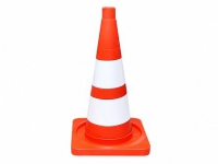 Сигнальный дорожный конус (мягкий, с двумя белыми полосами) - fgospostavki.ru - Салехард