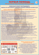 Таблица "Первичный осмотр пострадавшего, оценка его состояния и оказание первой помощи на месте ДТП" (100х140 сантиметров, винил) - fgospostavki.ru - Салехард