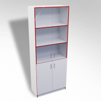 Стеллаж полуоткрытый А-310 ТР со стеклом ЛДСП  - fgospostavki.ru - Салехард