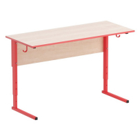 Стол ученический регулируемый (двухместный) на прямоугольной трубе - fgospostavki.ru - Салехард