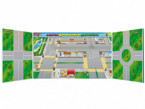 Доска магнитно-маркерная комбинированная, панорамная, трехэлементная "Азбука дорожного движения" - fgospostavki.ru - Салехард