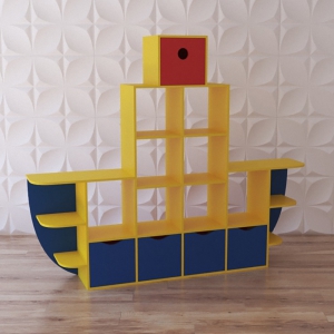 Стеллаж для игрушек "Пароход" - fgospostavki.ru - Салехард