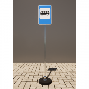 Знак дорожный "Место остановки автобуса" 5.16 типоразмер 40 на стойке с основанием 3кг - fgospostavki.ru - Салехард