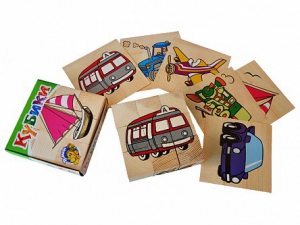 Набор кубиков "Сложи рисунок: транспорт" - fgospostavki.ru - Салехард