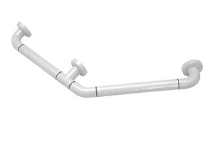 Поручень угловой трехопорный с антибактериальным покрытием (белая) - fgospostavki.ru - Салехард