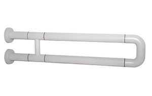 Поручень неоткидной двухопорный с антибактериальным покрытием (белый) - fgospostavki.ru - Салехард