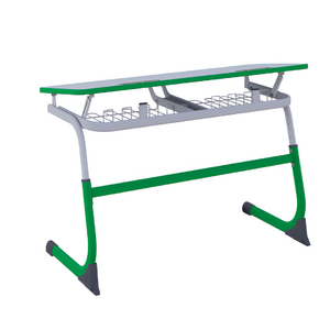 Парта SMARTY двухместная регулируемая по высоте (наклонная столешница) с антивандальной кромкой - fgospostavki.ru - Салехард