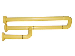 Поручень неоткидной трёхопорный с антибактериальным покрытием (желтый) - fgospostavki.ru - Салехард