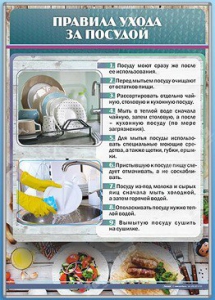 Стенд "Правила ухода за посудой" - fgospostavki.ru - Салехард
