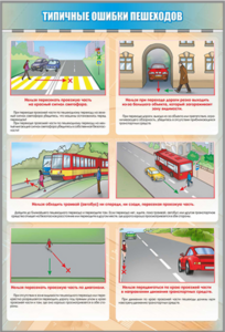 Стенд "Типичные ошибки пешеходов" - fgospostavki.ru - Салехард