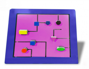 Тактильно-развивающая панель с геометрическими фигурами - fgospostavki.ru - Салехард