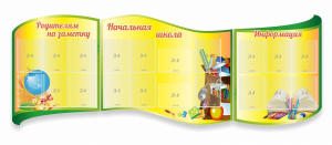 Стенд "Начальная школа" резной из 3-х частей - fgospostavki.ru - Салехард