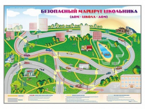 Магнитно-маркерная доска "Безопасный маршрут школьника (дом – школа – дом)" с комплектом тематических магнитов - fgospostavki.ru - Салехард