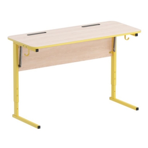 Стол ученический двухместный с наклоном столешницы (0-24°) на прямоугольной трубе - fgospostavki.ru - Салехард