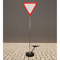 Знак дорожный "Уступите дорогу" 2.4 типоразмер 40 на стойке с основанием 3кг - fgospostavki.ru - Салехард