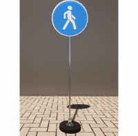 Знак дорожный "Пешеходная дорожка" 4.5.1 типоразмер 40 на стойке с основанием 3кг - fgospostavki.ru - Салехард