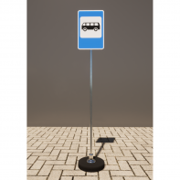 Знак дорожный "Место остановки автобуса" 5.16 типоразмер 40 на стойке с основанием 3кг - fgospostavki.ru - Салехард