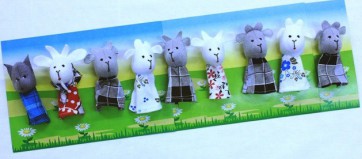 Пальчиковый театр "Волк и семеро козлят" (9 персонажей) - fgospostavki.ru - Салехард