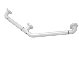 Поручень угловой трехопорный с антибактериальным покрытием (белая) - fgospostavki.ru - Салехард