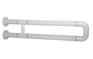 Поручень неоткидной двухопорный с антибактериальным покрытием (белый) - fgospostavki.ru - Салехард