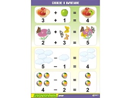 Таблица демонстрационная "Сложение и вычитание" (винил 70x100) - fgospostavki.ru - Салехард