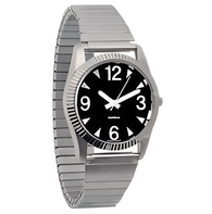 Часы мужские с черным циферблатом на растягивающемся ремешке - fgospostavki.ru - Салехард