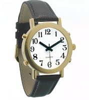 Часы для слабовидящих людей с белым циферблатом на кожаном ремешке - fgospostavki.ru - Салехард