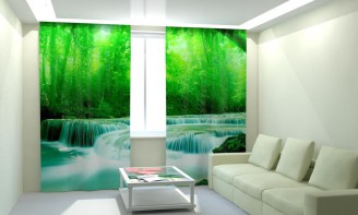 Комплект светонепроницаемых штор "Быстрая река" - fgospostavki.ru - Салехард