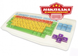 Клавиатура адаптированная с крупными кнопками + пластиковая накладка, разделяющая клавиши - fgospostavki.ru - Салехард