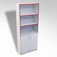 Стеллаж полуоткрытый А-310 ТР со стеклом ЛДСП  - fgospostavki.ru - Салехард