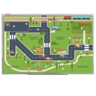 Магнитно-маркерная доска "Безопасный маршрут школьника" (дом-школа-дом) с комплектом тематических магнитов КМ-17 - fgospostavki.ru - Салехард