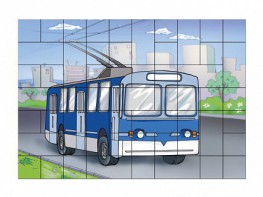 Магнитный пазл "Троллейбус" - fgospostavki.ru - Салехард