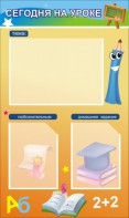 Стенд "Сегодня на уроке (3 кармана)" - fgospostavki.ru - Салехард