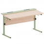 Стол ученический двухместный с наклоном столешницы (0-15°) на прямоугольной трубе - fgospostavki.ru - Салехард
