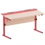 Стол ученический двухместный с наклоном столешницы (0-15°) на прямоугольной трубе - fgospostavki.ru - Салехард
