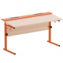 Стол ученический двухместный с наклоном столешницы (0-15°) на прямоугольной трубе - fgospostavki.ru - Салехард