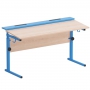 Стол ученический двухместный с наклоном столешницы (0-15°) на прямоугольной трубе - fgospostavki.ru - Салехард