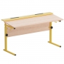 Стол ученический двухместный с наклоном столешницы (0-15°) на прямоугольной трубе - fgospostavki.ru - Салехард